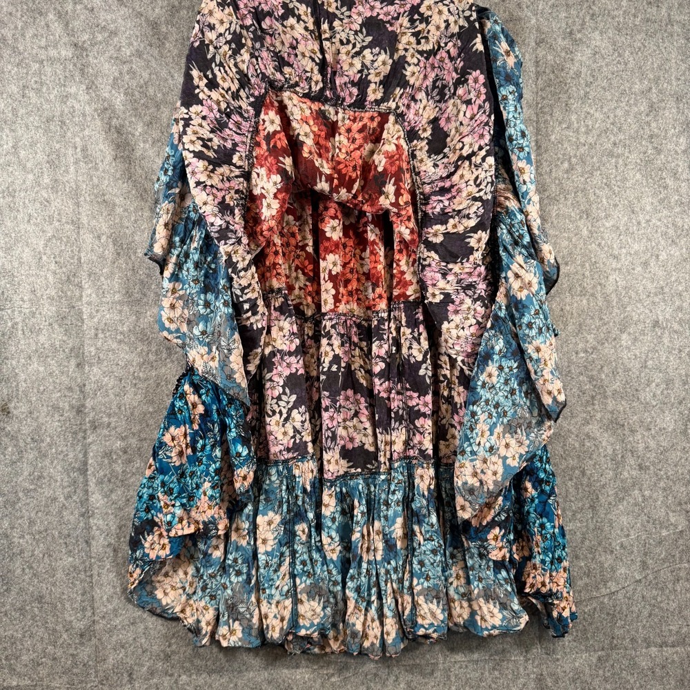 Bhanuni by Jyoti Anthropologie Skirt Sz 14 Patchwork Boho Tiered Maxi Peasant - Picture 4 of 10